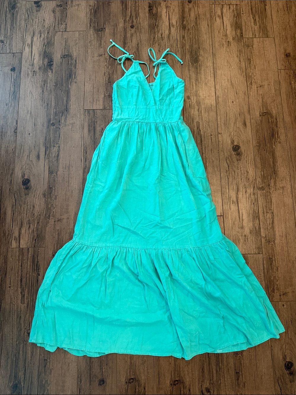 Sleeveless Tie-Shoulder Maxi Dress in Teal